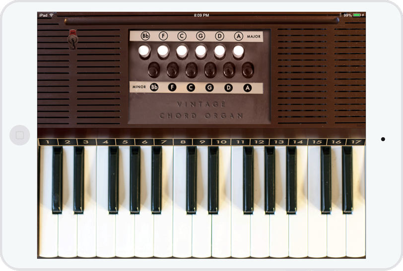 Chord Organ running on an iPad