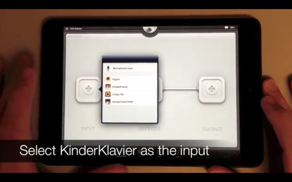 Select Kinderklavier as the Input device