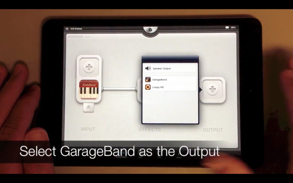 Select Garageband as the Output Device